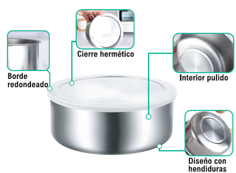 "Conjunto com 5 recipientes"