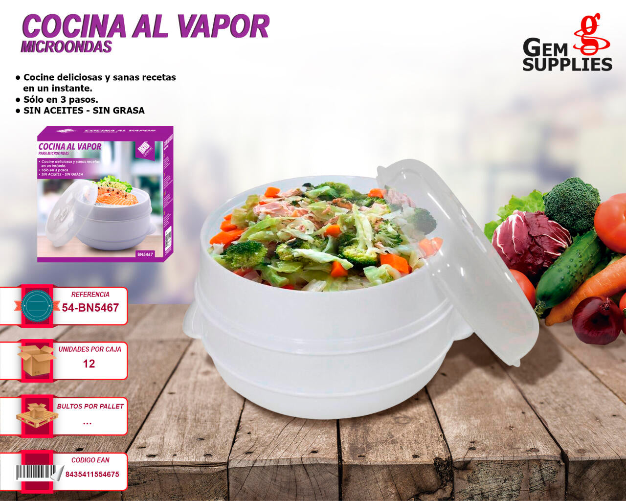 Caçarola a Vapor para Micro-ondas – Cozinhe de Forma Rápida e Saudável!"