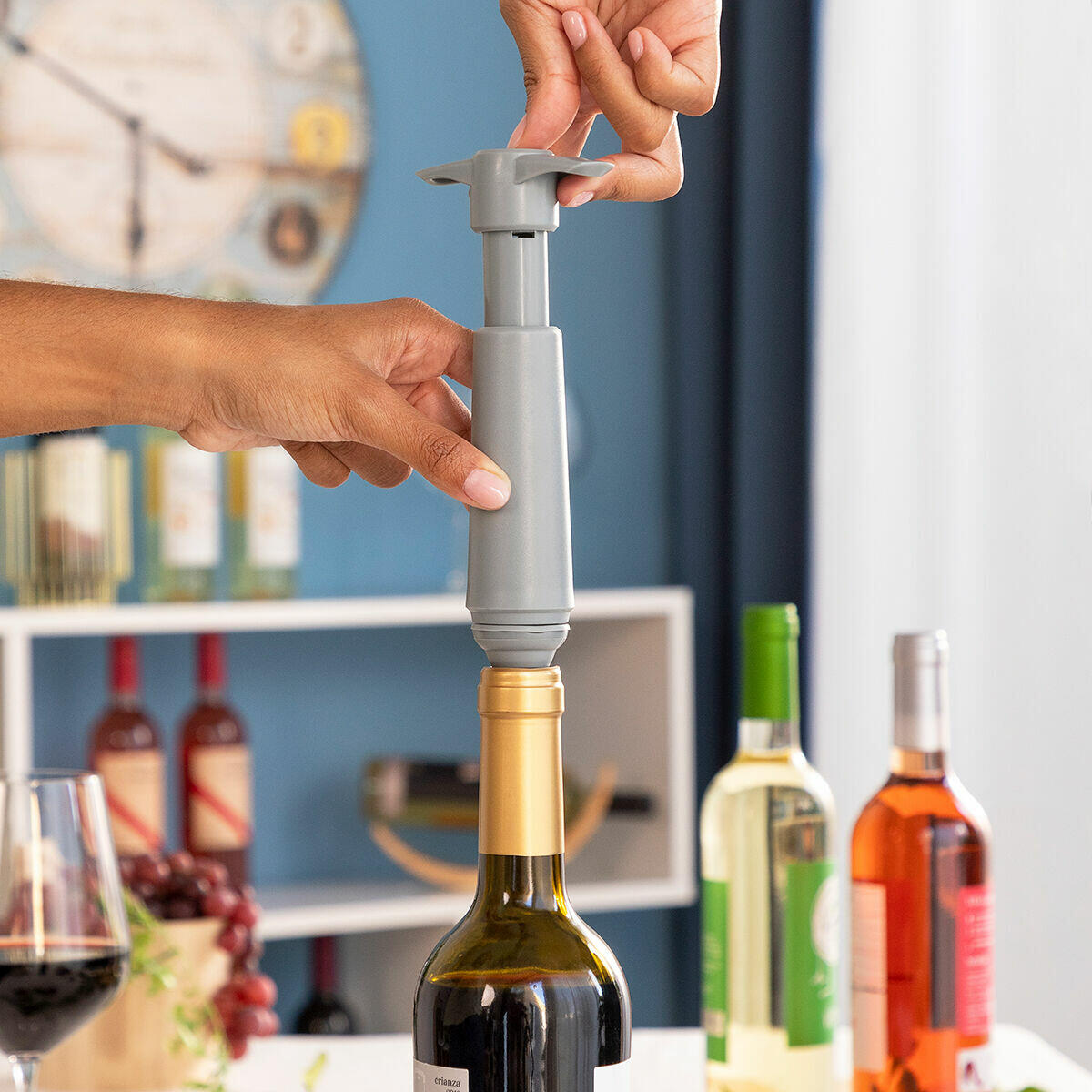 Kit de Conservação para Vinho Winuum: Bomba de Vacío + 4 Tapones