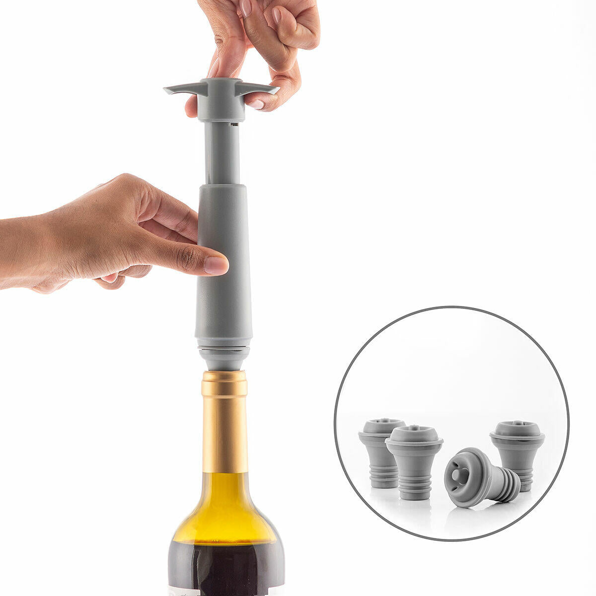 Kit de Conservação para Vinho Winuum: Bomba de Vacío + 4 Tapones