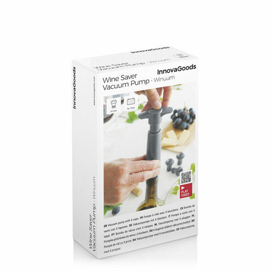 Kit de Conservação para Vinho Winuum: Bomba de Vacío + 4 Tapones